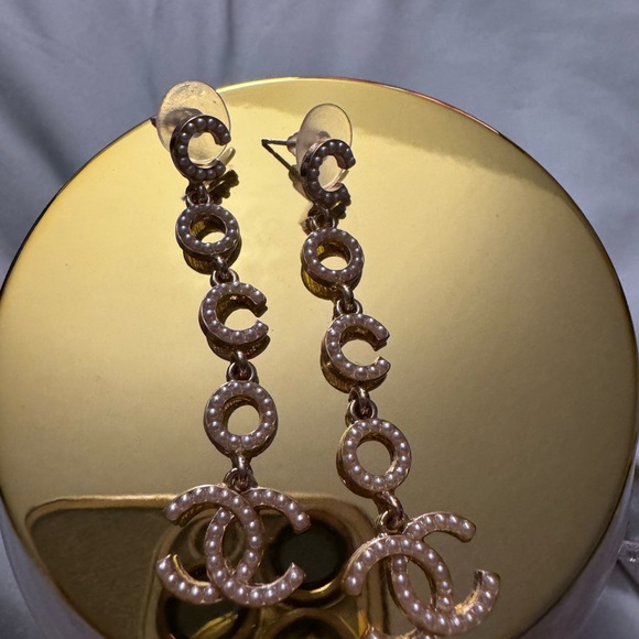 Gold COCO Dangle Earrings - Picture 1 of 4